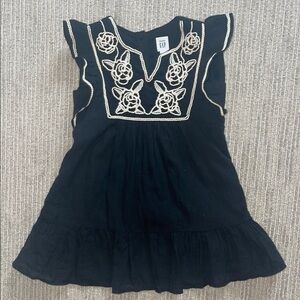Gap Kids Black Dress with Embroidered Details